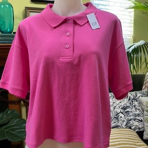 GAP cropped pique polo, NEW